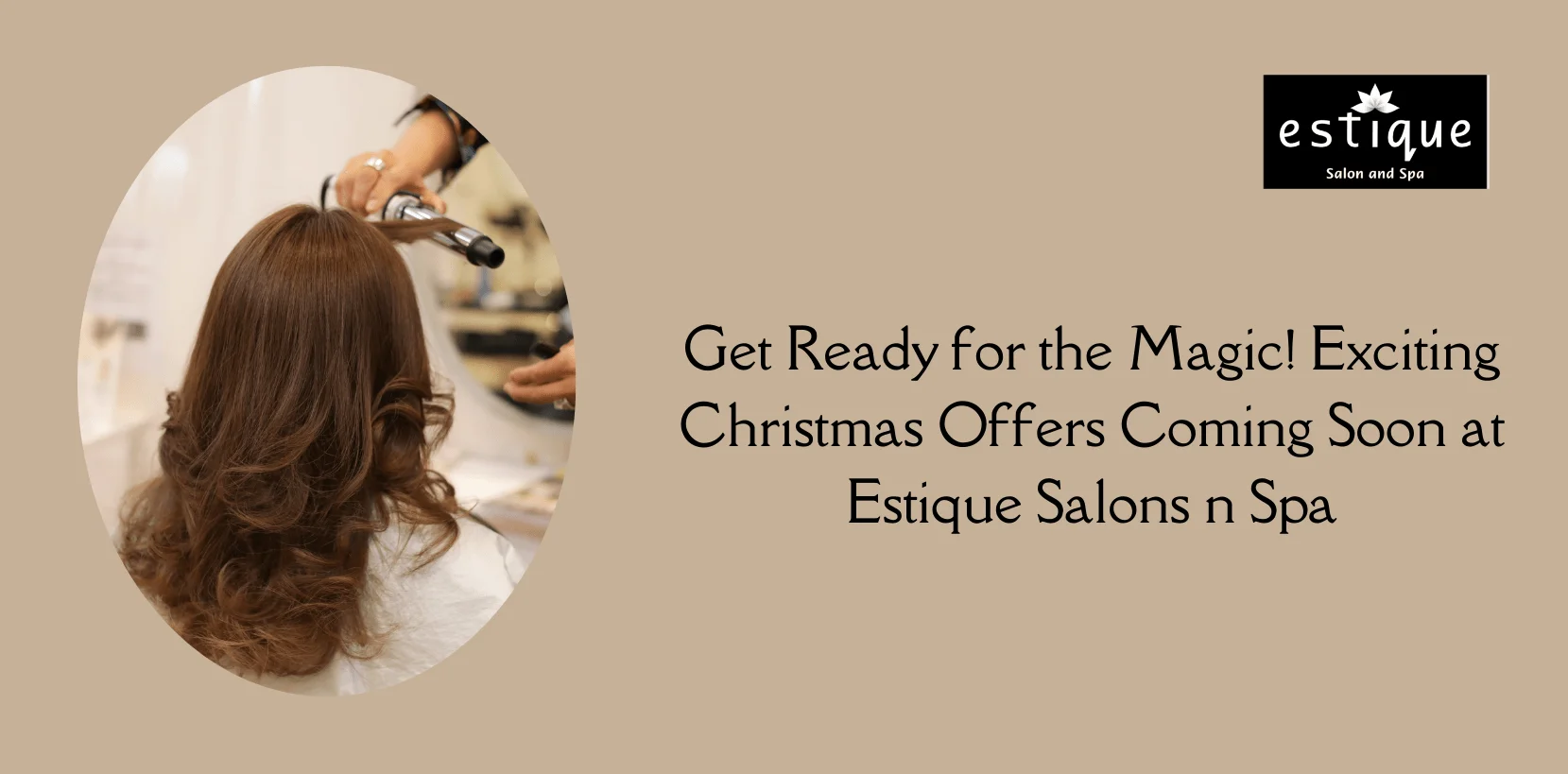 Festive Christmas salon offers at Estique Salons n Spa in Vasant Vihar, Thane, showcasing luxury beauty and spa services.